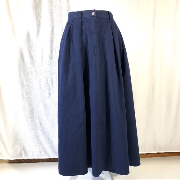 Ann Taylor Dresses & Skirts - Ann Taylor Navy Blue Cotton Maxi Skirt